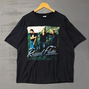 Rascal Flatts Concert Tour T-Shirt Black Graphic Band Tee XL